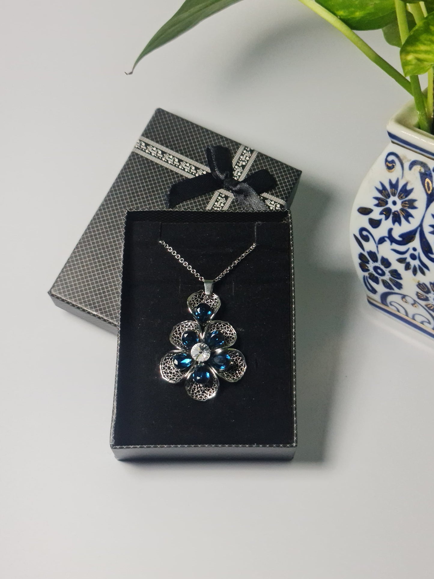 Midnight Bloom Statement Pendant For Women