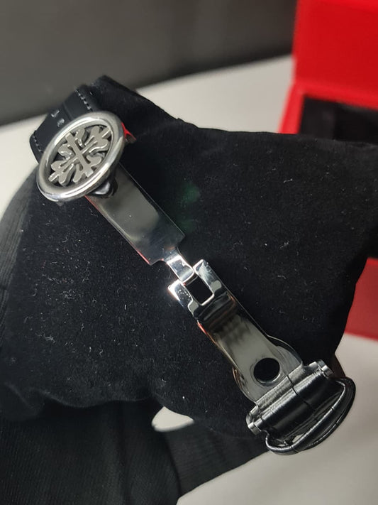 Patek Nautilus Leather Master Lock - Black-White