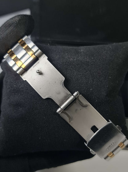 GUESS Men's Two-Tone Chronograph Watch with Gold Cable Bezel