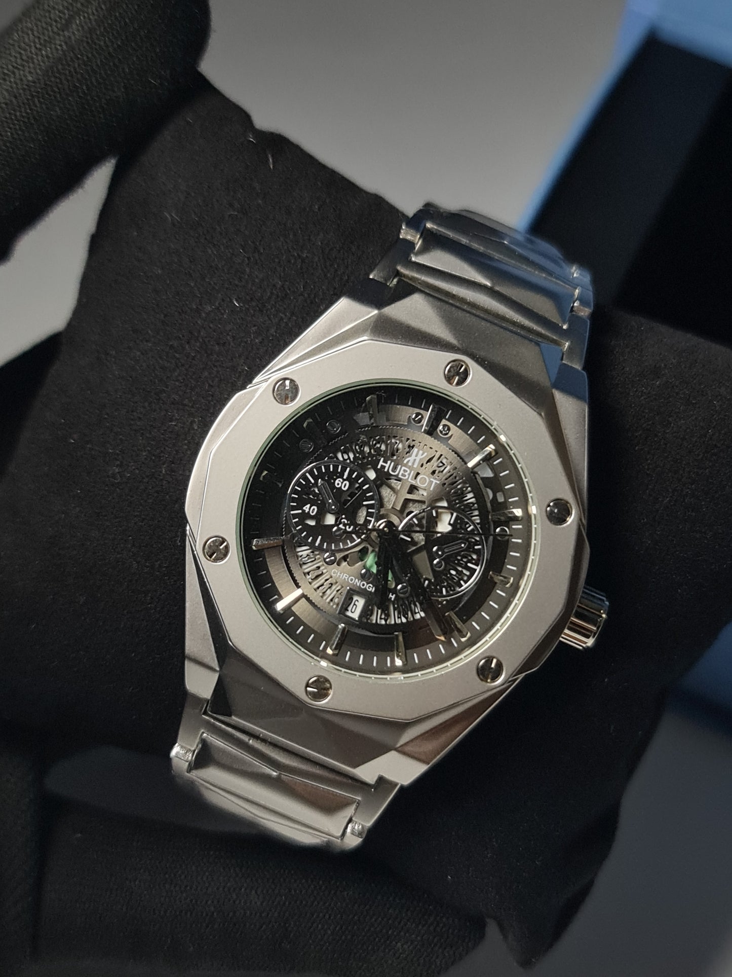 Hublot Diamond Cut Black Dial