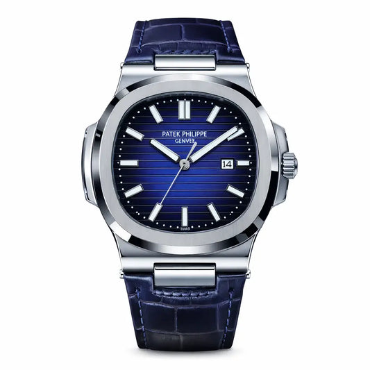 Patek Nautilus Leather Master Lock - Full Blue