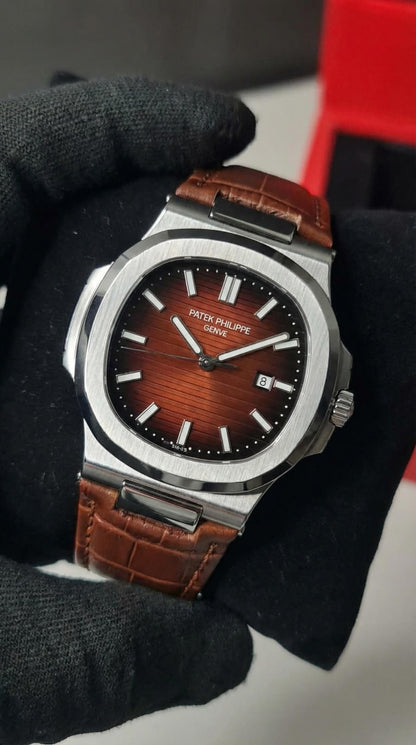 Patek Nautilus Leather Master Lock - Full Brown