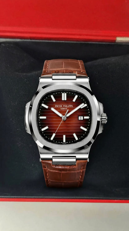 Patek Nautilus Leather Master Lock - Full Brown
